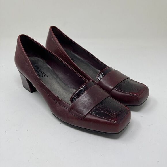 Franco Sarto Women Loafer Slip On Shoes Pumps Heeled Maroon Size Size 7 - Picture 1 of 11